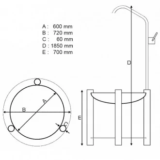 Barbecue professionnel rond 600H
