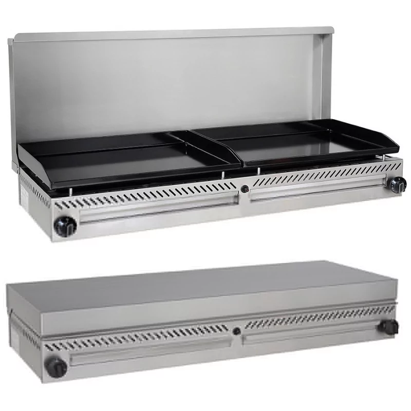 Plancha professionnelle gaz M1200 de 2 x 4800W pour 8 à 20 personnes