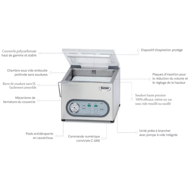 Machine sous vide professionnelle à cloche Mini Max