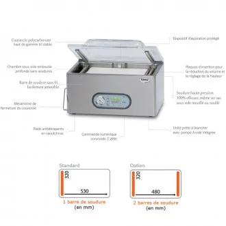 Machine sous vide professionnelle alimentaire Max XL-DD