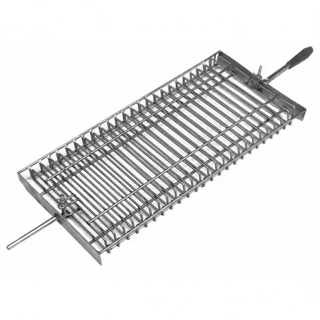 Grille rotative barbecue feu de bois