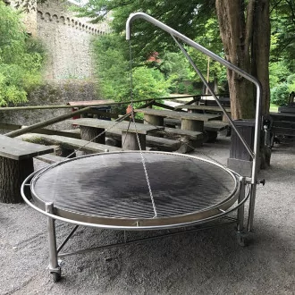 Très grand barbecue suspendu inox 2000