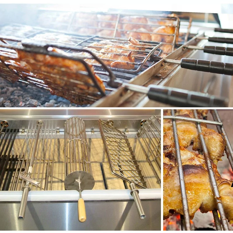Barbecue portugais professionnel double avec grilles rotatives Barbecue portugais professionnel avec grilles rotatives