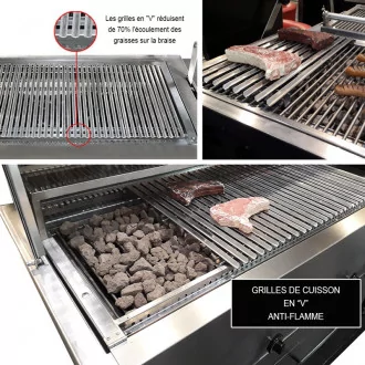 Grille de cuisson en V pour barbecue pro