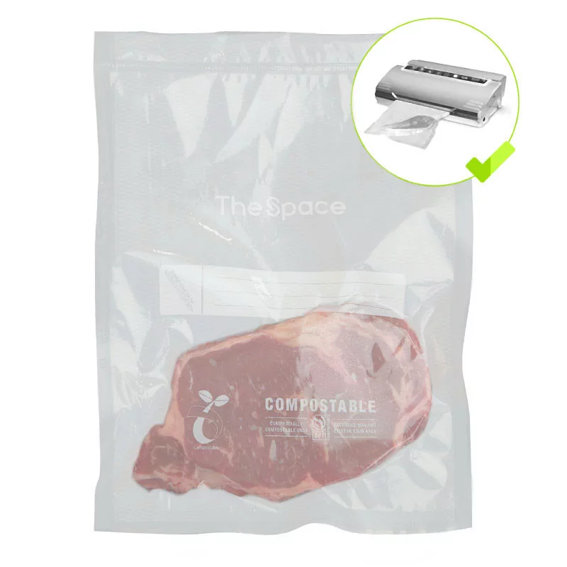 Sacs sous-vide biodégradables gaufrés 150 x 250 mm pour machine