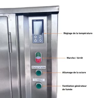 Fumoir FM2-70-V2 détail du panneau de commande