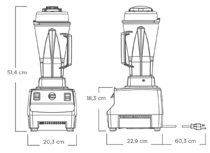 Dimensions du blender Vita-Prep 3