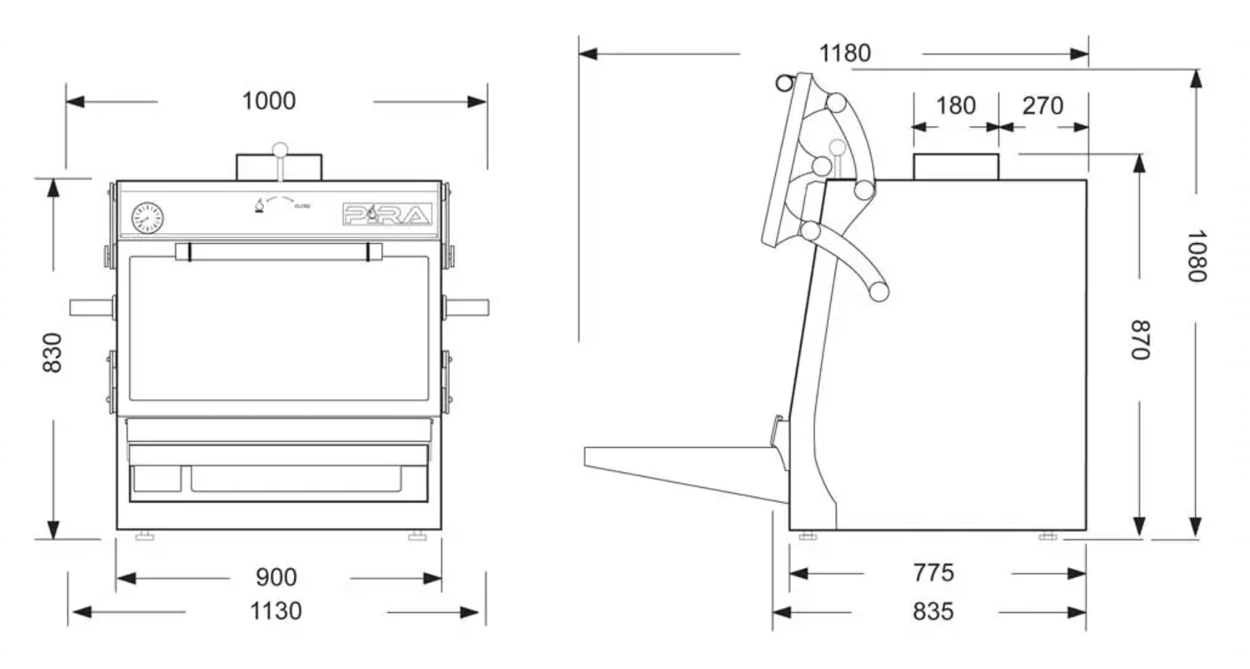 dimensions four a braise 90 Lux ed