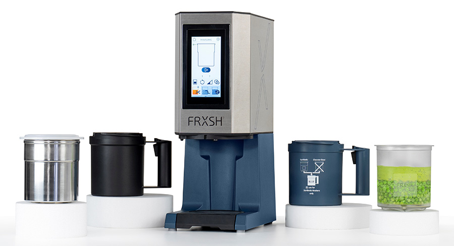 Robot Frxsh avec porte-bol et bols inox et synthétiques