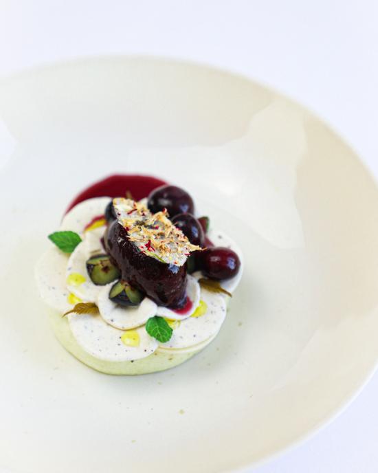 Dessert myrtille restaurant Fleur de Loire Dessert myrtille restaurant Fleur de Loire