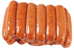 saucisses dans sac sous vide rétractable