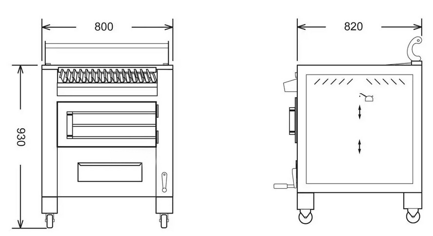 dimensions bbq fonte B800