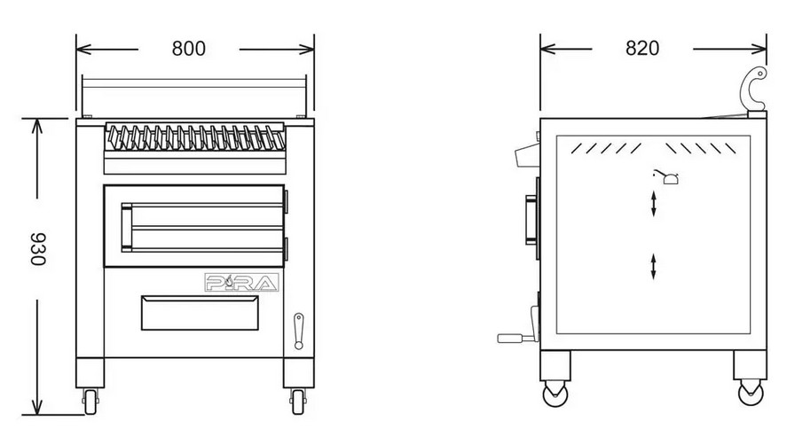 dimensions bbq fonte B800