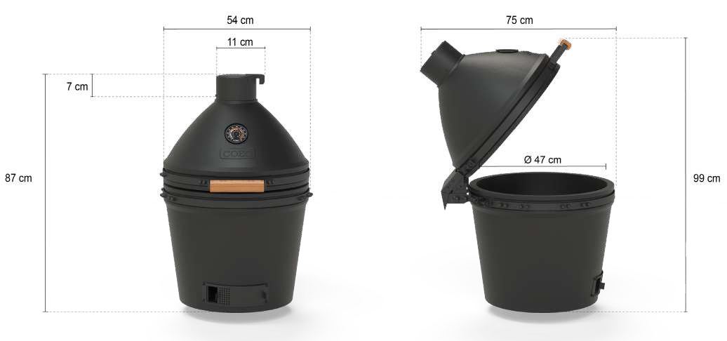 Dimensions Kamado Quatro L