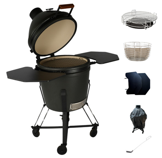 Kamado Quatro L sur chariot avec accessoires