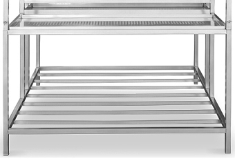 Structure inox stable avec étagère basse